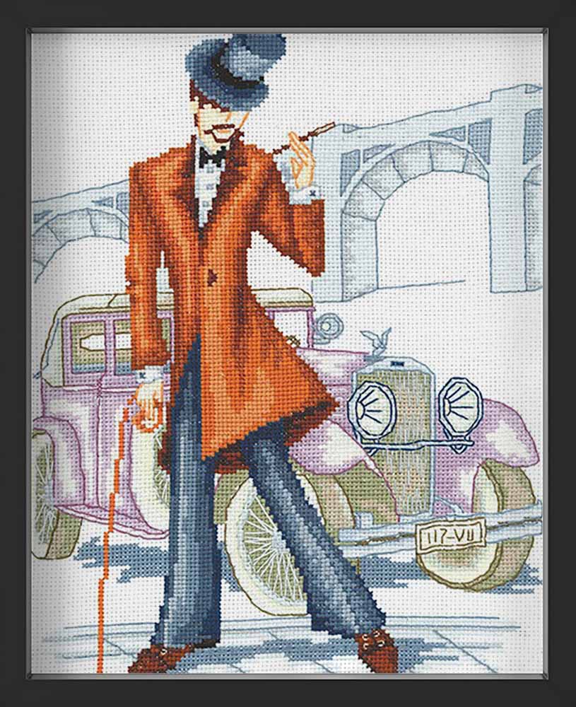 Kreuzstich - Modisches Auto | 25x35 cm - Diy - Fadenkunst
