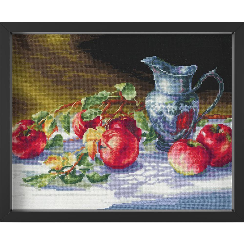 Kreuzstich - Saftige Äpfel | 40x25 cm - Diy - Fadenkunst