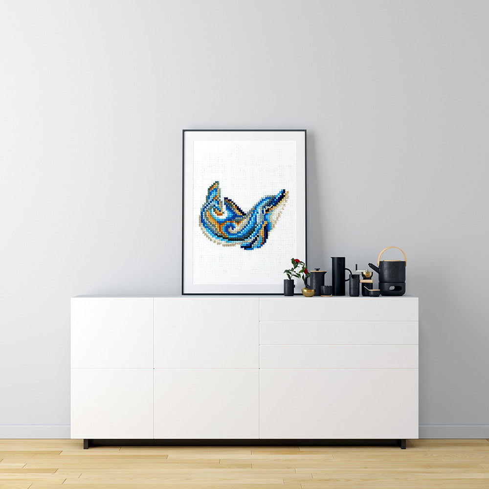 Kreuzstich - Figuren Delphin | 15x10 cm - Diy - Fadenkunst