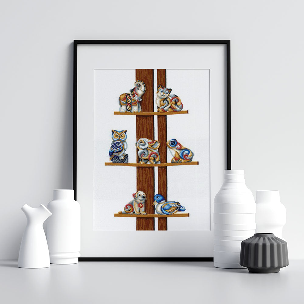 Kreuzstich - Figurensammlung | 35x55 cm - Diy - Fadenkunst
