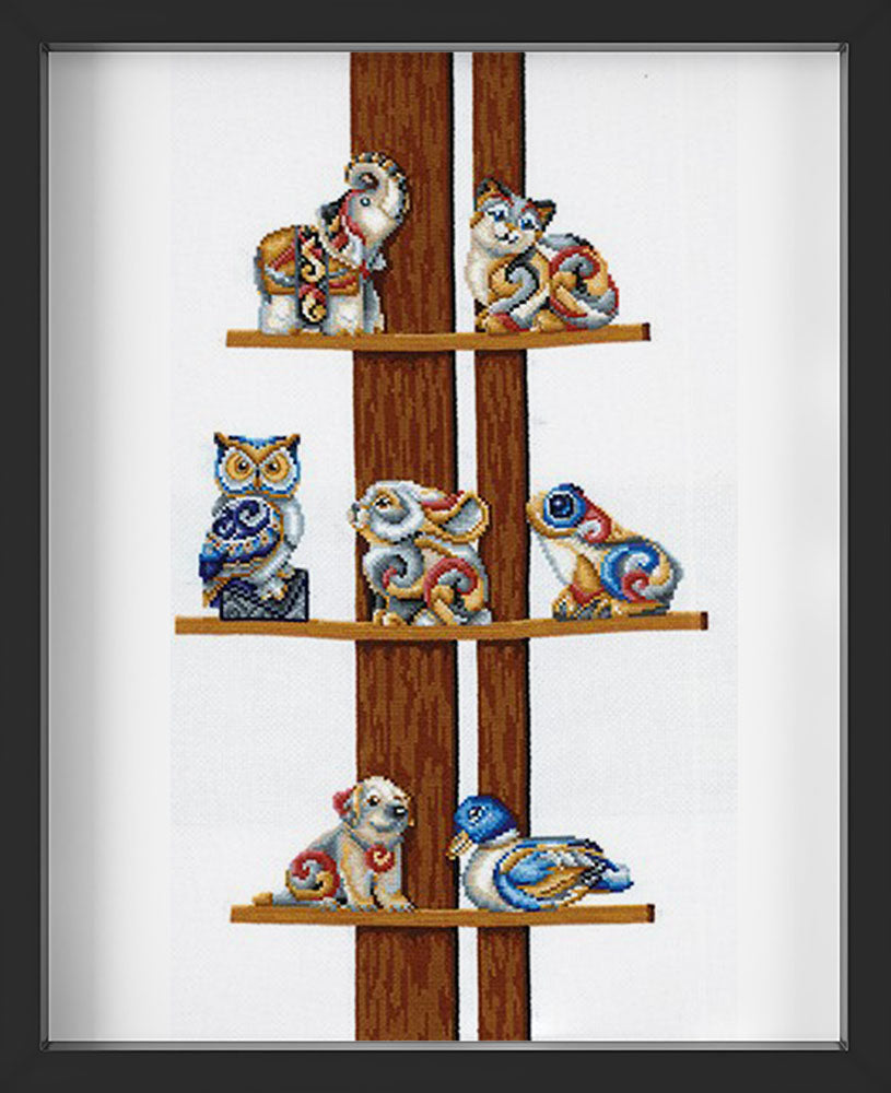 Kreuzstich - Figurensammlung | 35x55 cm - Diy - Fadenkunst