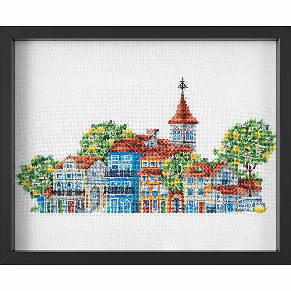 Kreuzstich - Land der Zitronen | 30x15 cm - Diy - Fadenkunst