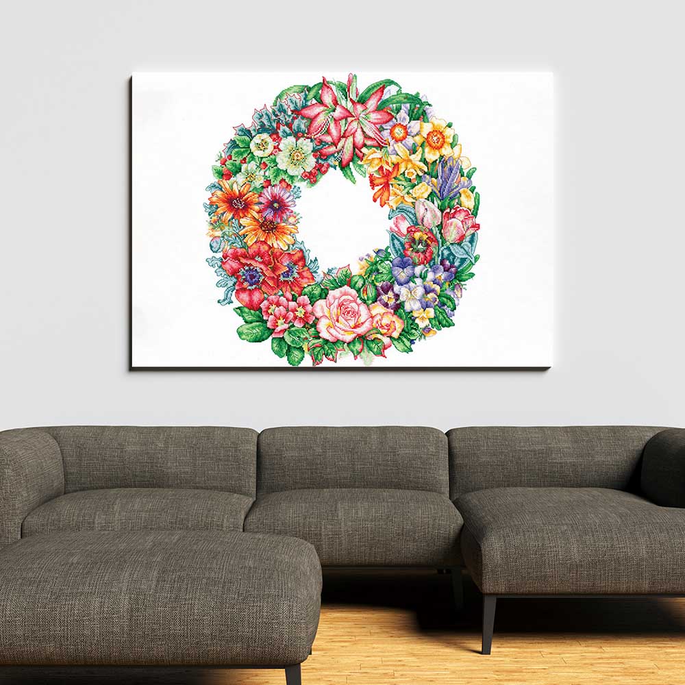 Kreuzstich - Triumph der Blumen | 35x40 cm - Diy - Fadenkunst