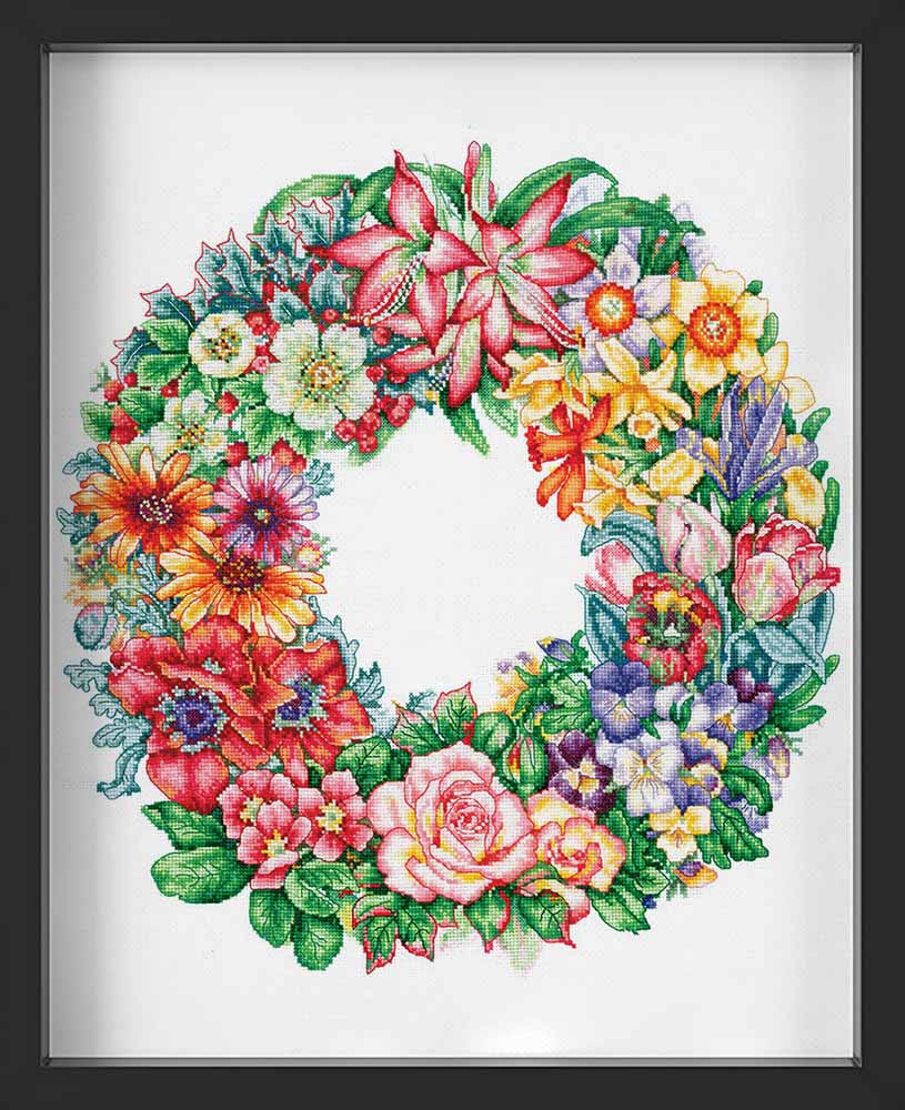 Kreuzstich - Triumph der Blumen | 35x40 cm - Diy - Fadenkunst
