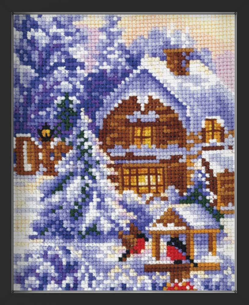 Kreuzstich - Jahreszeiten - Winter | 10x15 cm - Diy - Fadenkunst