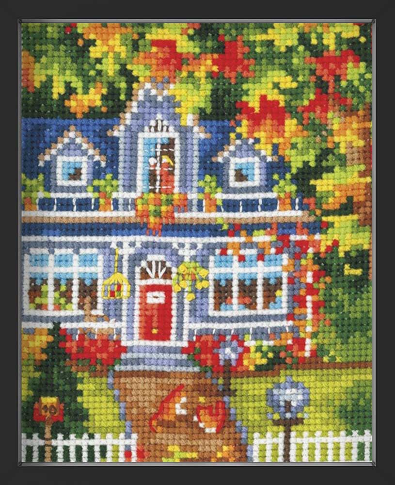 Kreuzstich - Jahreszeiten - Herbst | 10x15 cm - Diy - Fadenkunst