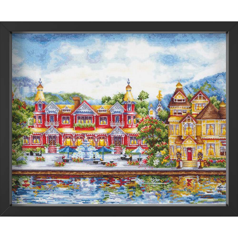 Kreuzstich - Viktorianische Promenade | 80x30 cm - Diy - Fadenkunst