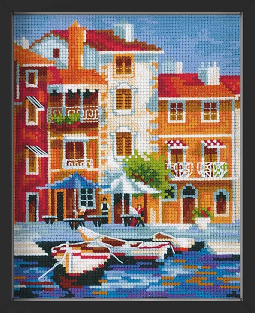 Kreuzstich - Pier Süd | 20x20 cm - Diy - Fadenkunst