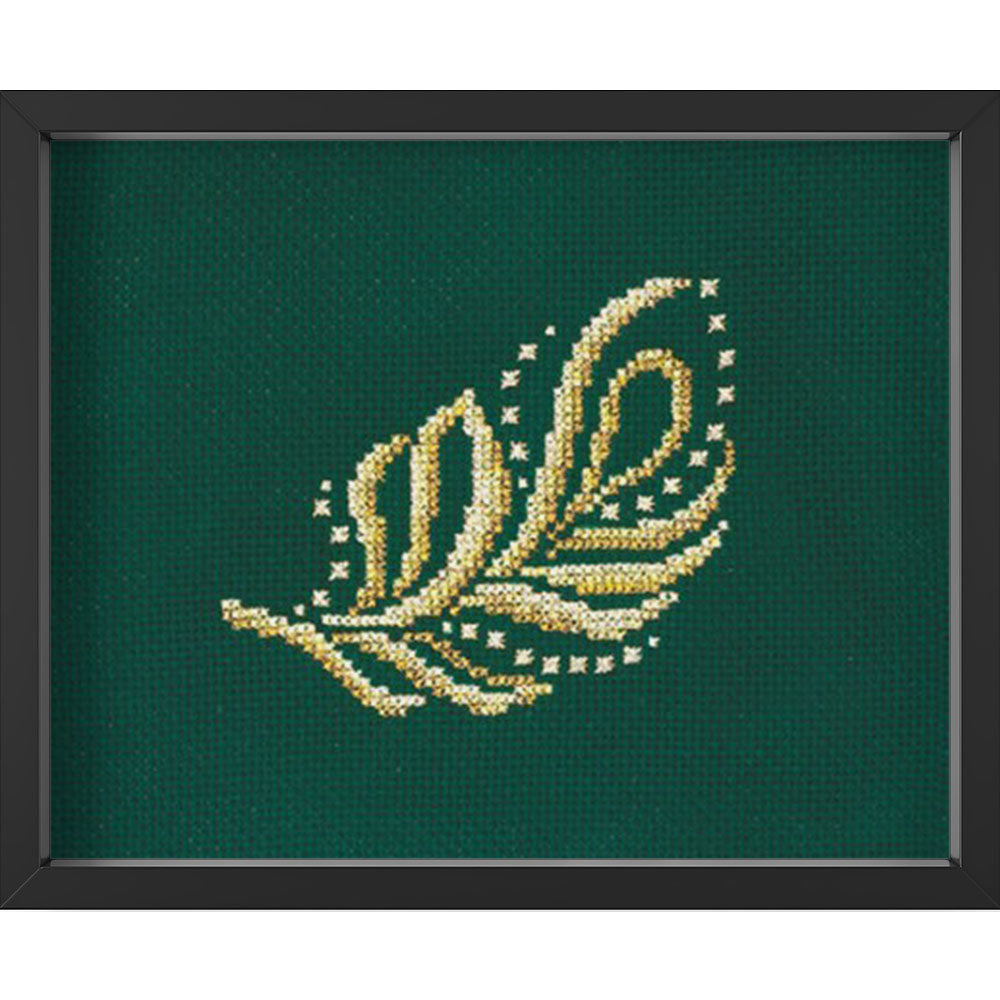 Kreuzstich - Schmuck Feder | 15x15 cm - Diy - Fadenkunst