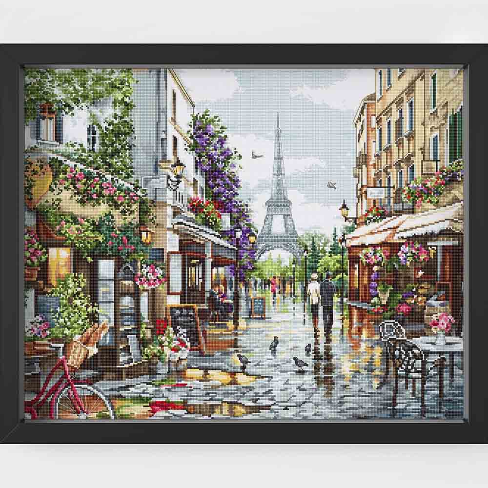 Kreuzstich - Paris in Blumen | 47x34 cm