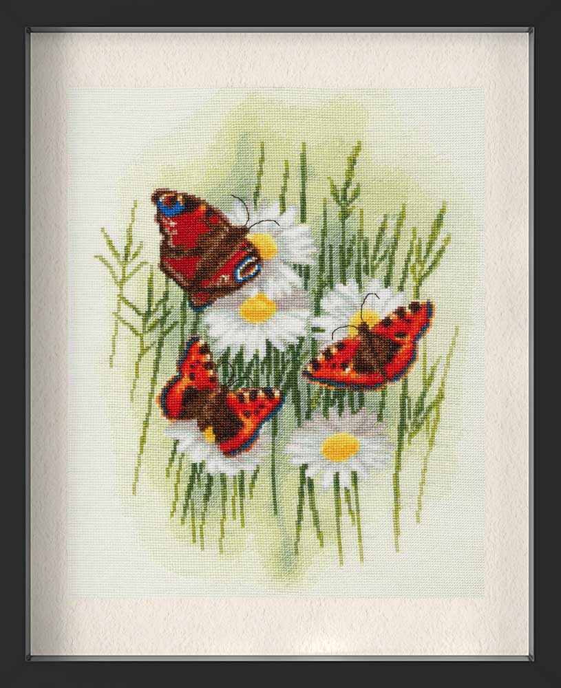 Kreuzstich - Magische Schmetterlinge | 30x25 cm - Diy - Fadenkunst