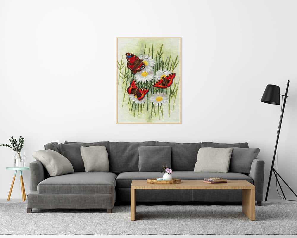 Kreuzstich - Magische Schmetterlinge | 30x25 cm - Diy - Fadenkunst