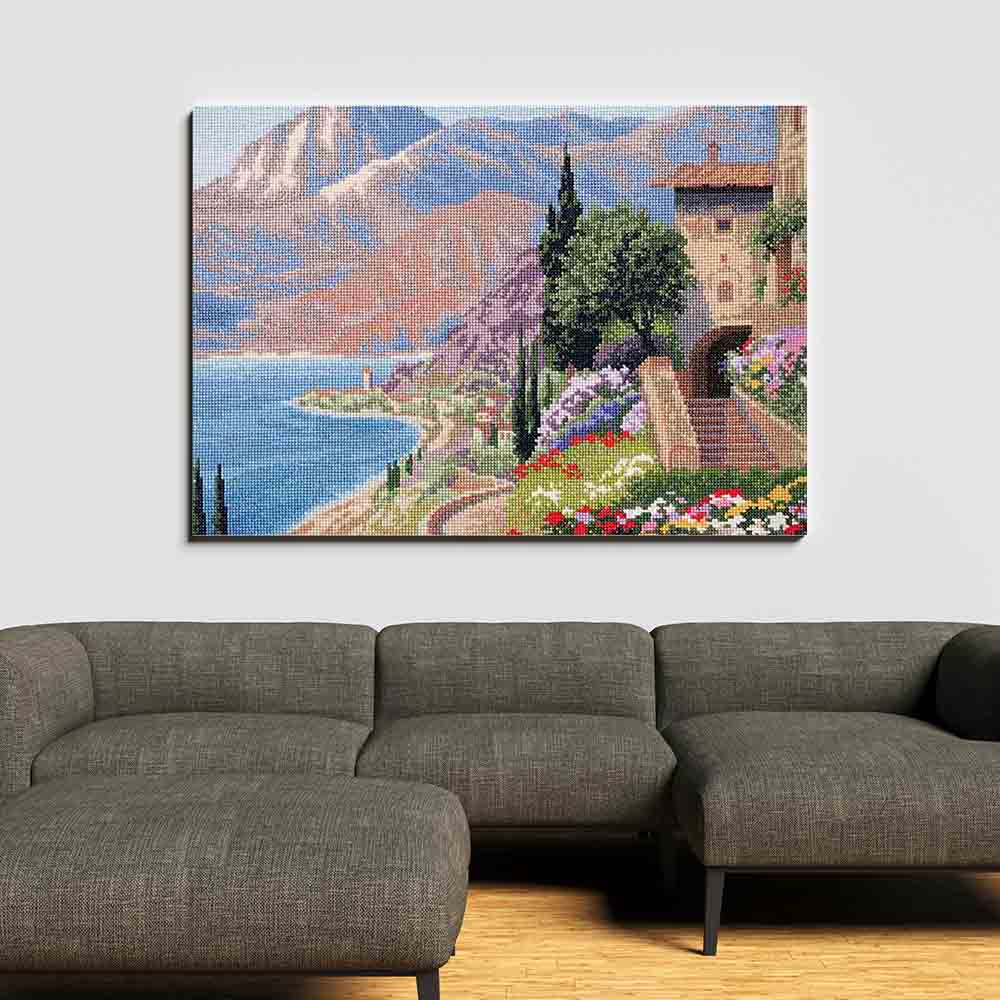 Kreuzstich - Sonnenküste | 30x45 cm - Diy - Fadenkunst