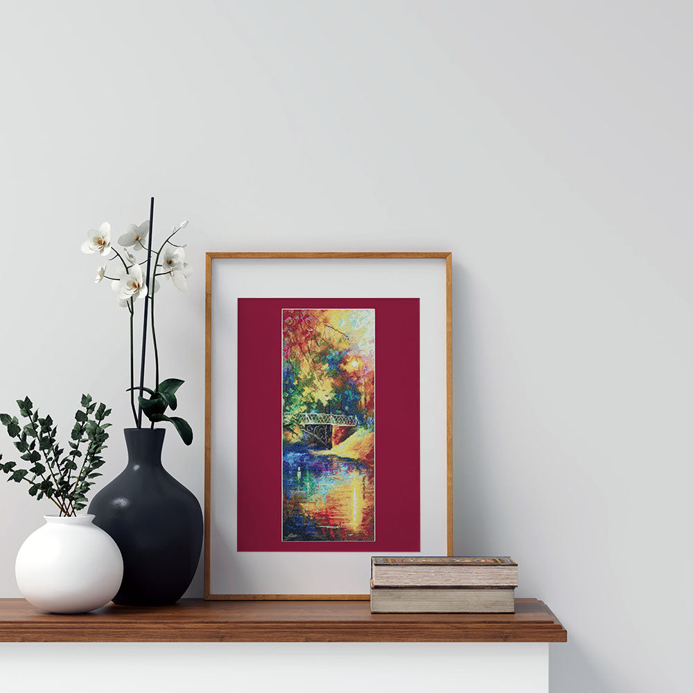 Kreuzstich - Herbstblues | 40x20 cm - Diy - Fadenkunst
