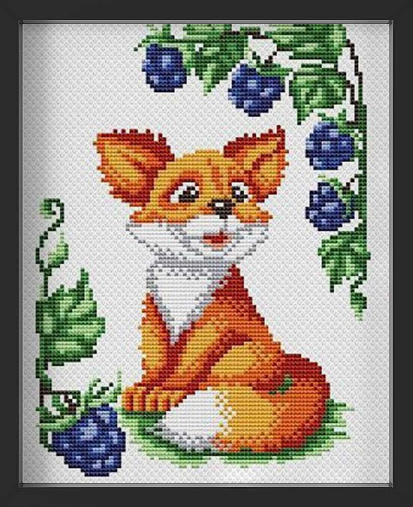 Kreuzstich - Lachender Fuchs | 30x21 cm