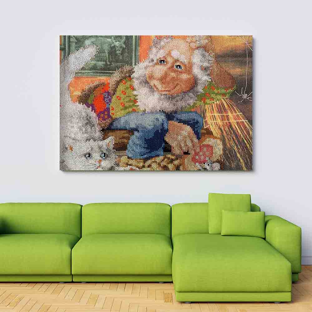 Kreuzstich - Home Wächter | 35x30 cm - Diy - Fadenkunst