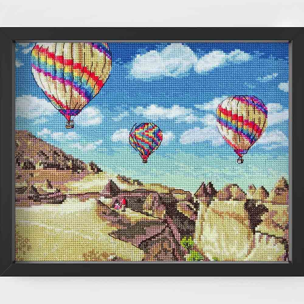 Kreuzstich - Ballons über dem Grand Canyon | 23x25 cm