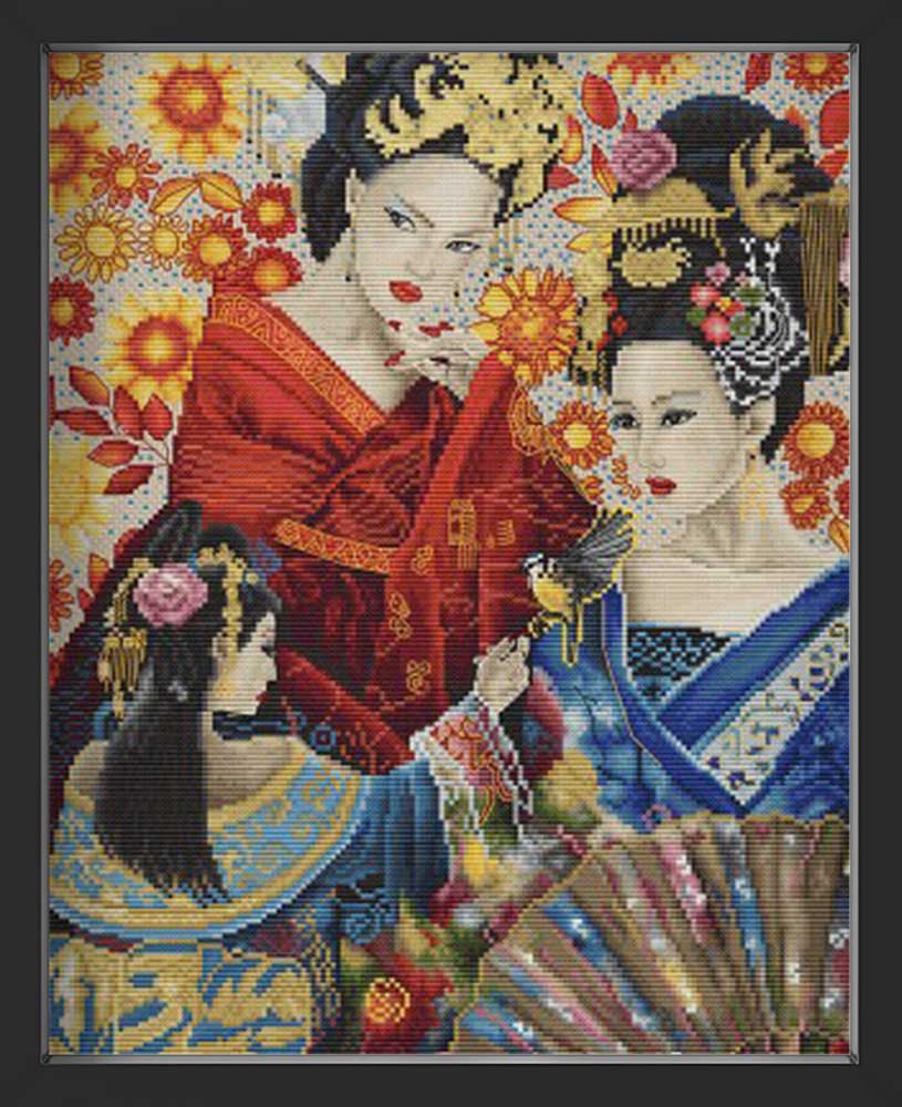 Kreuzstich - Geisha Song | 38x27 cm
