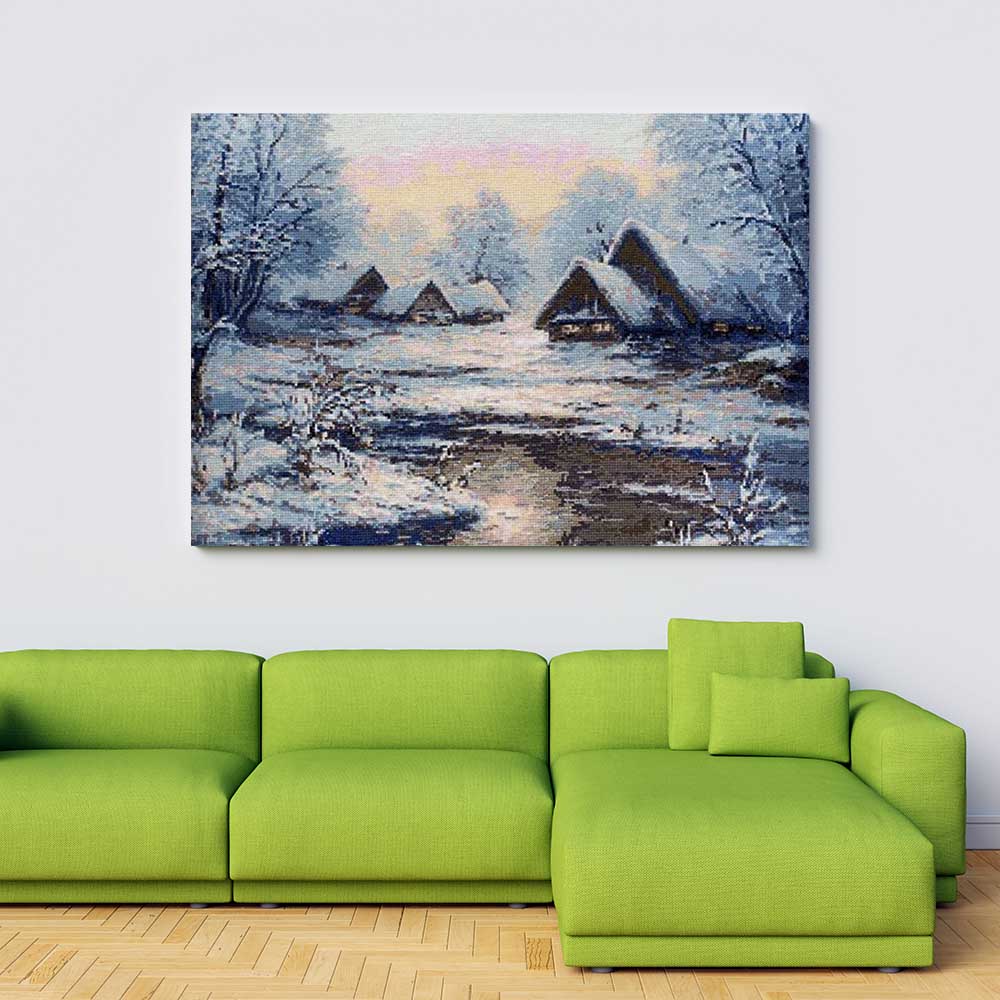 Kreuzstich - Winter | 35x45 cm - Diy - Fadenkunst