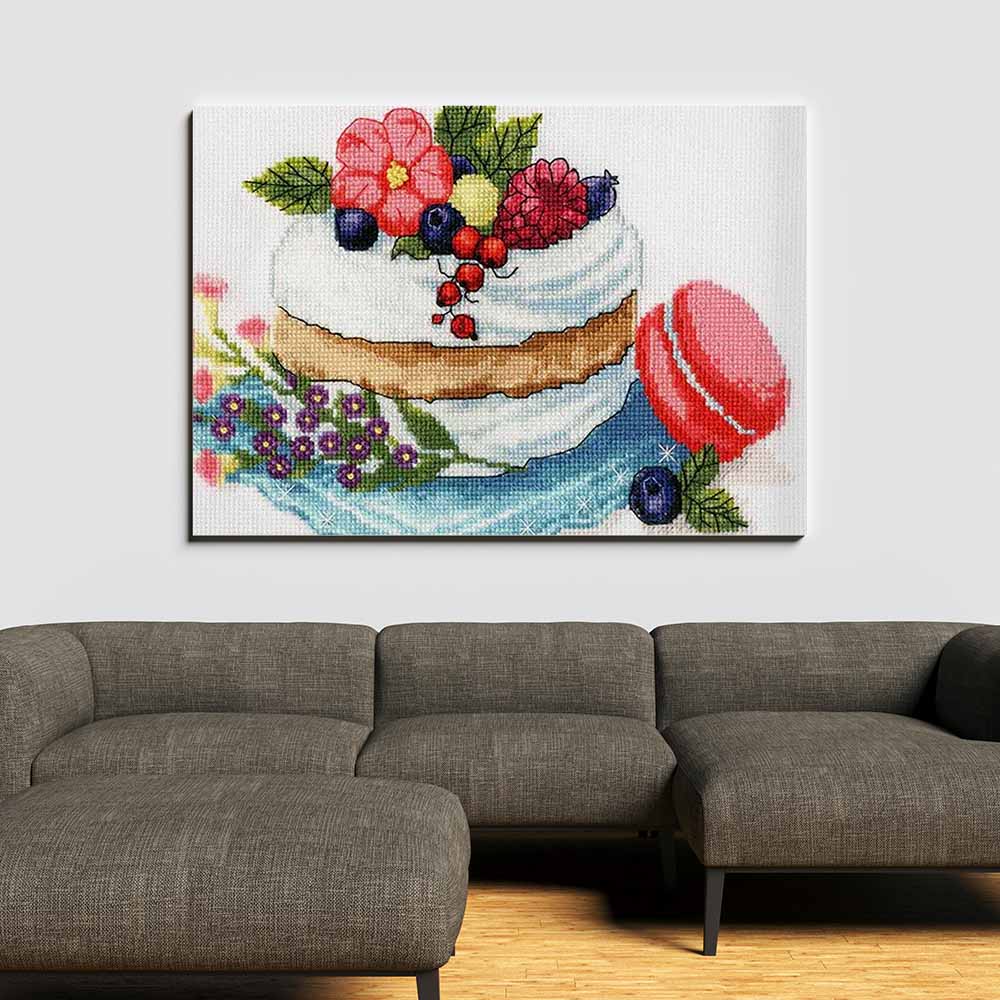 Kreuzstich - Dessert Zum Tee | 20x25 cm - Diy - Fadenkunst