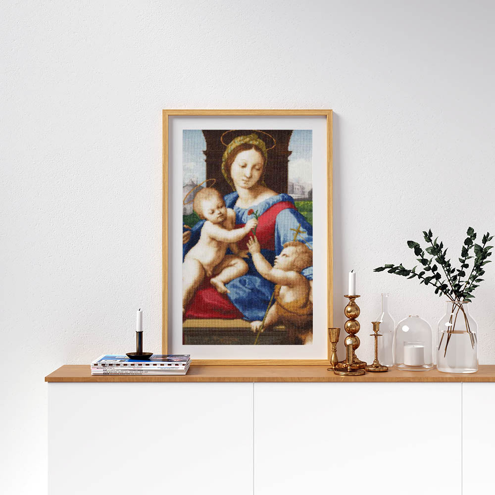 Kreuzstich - Madonna Aldobrandini | 50x45 cm - Diy - Fadenkunst