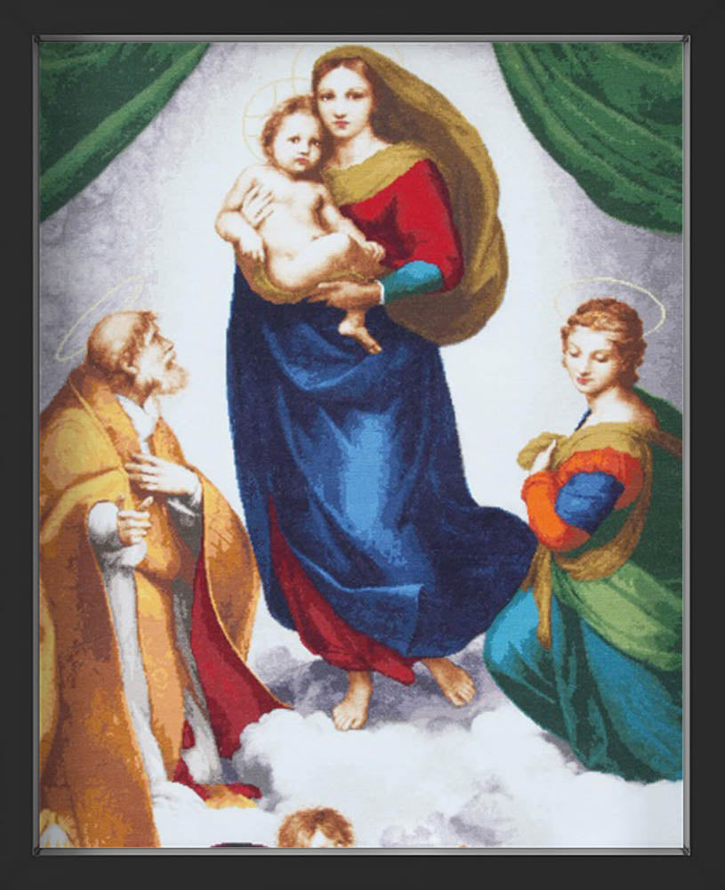 Kreuzstich - Die Sixtinische Madonna | 85x60 cm - Diy - Fadenkunst