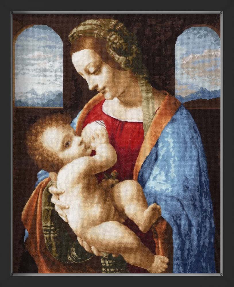 Kreuzstich - Madonna Litta | 45x35 cm - Diy - Fadenkunst