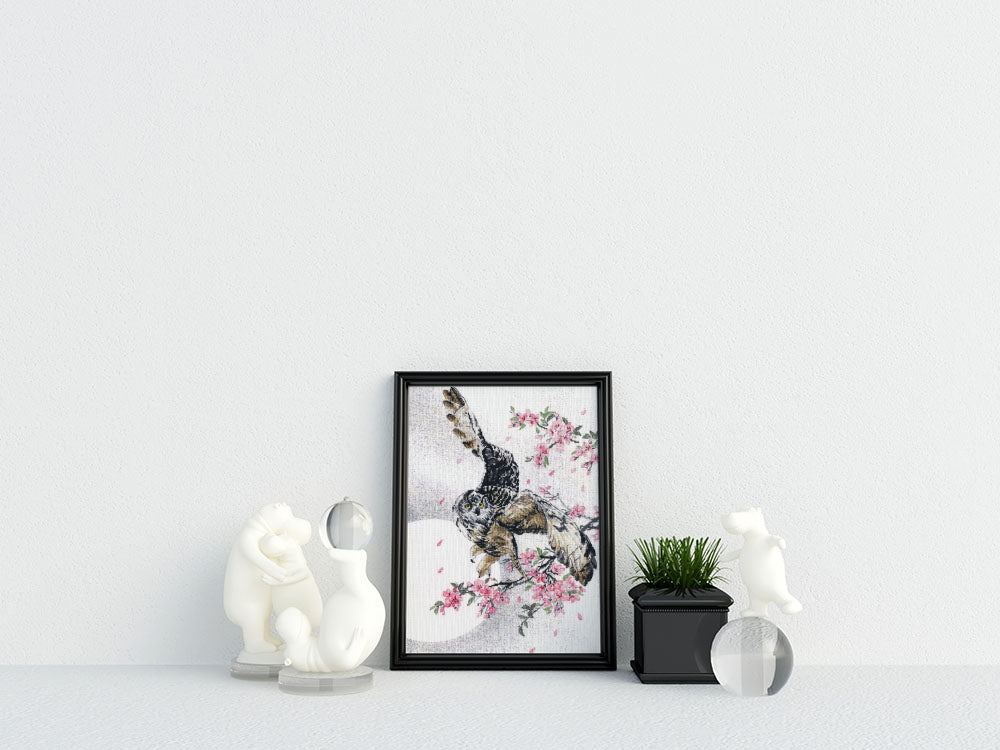 Kreuzstich - In Sakura Blumen | 30x40 cm - Diy - Fadenkunst