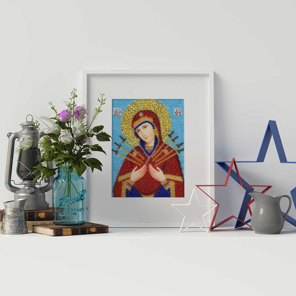 Kreuzstich - Ikone der Gottesmutter | 20x15 cm - Diy - Fadenkunst