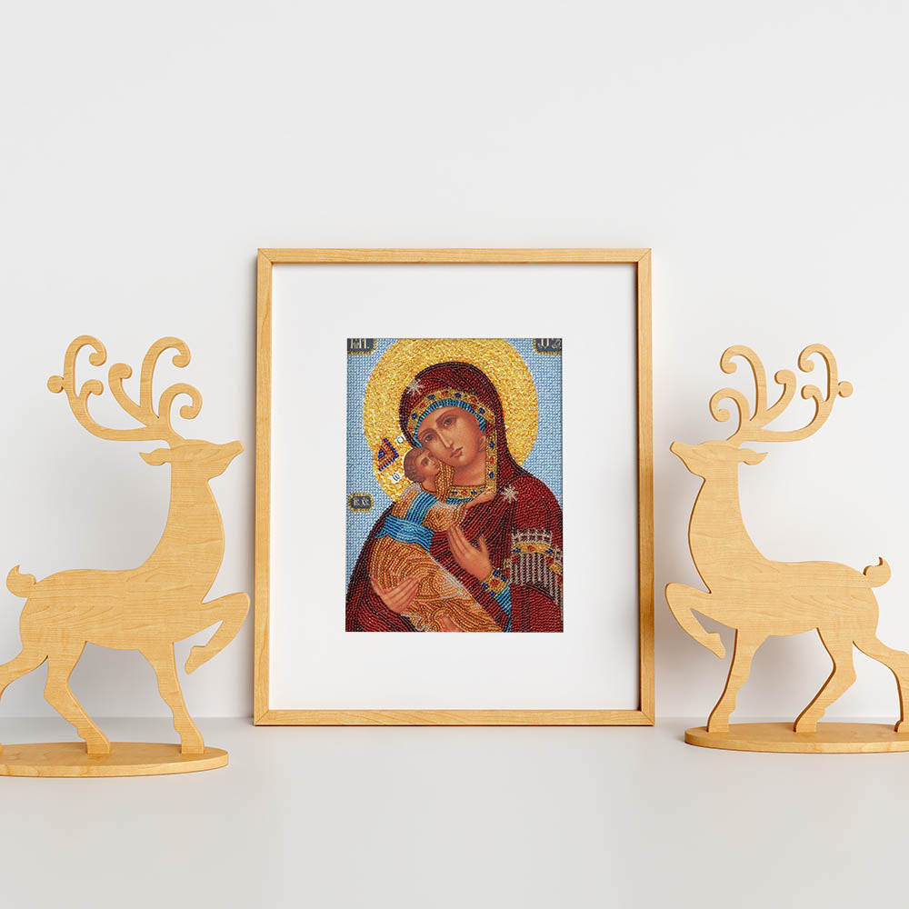 Kreuzstich - Theotokos von Wladimir Ikone | 30x20 cm - Diy - Fadenkunst