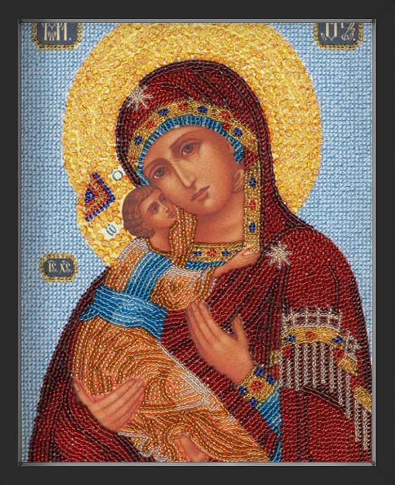 Kreuzstich - Theotokos von Wladimir Ikone | 30x20 cm - Diy - Fadenkunst