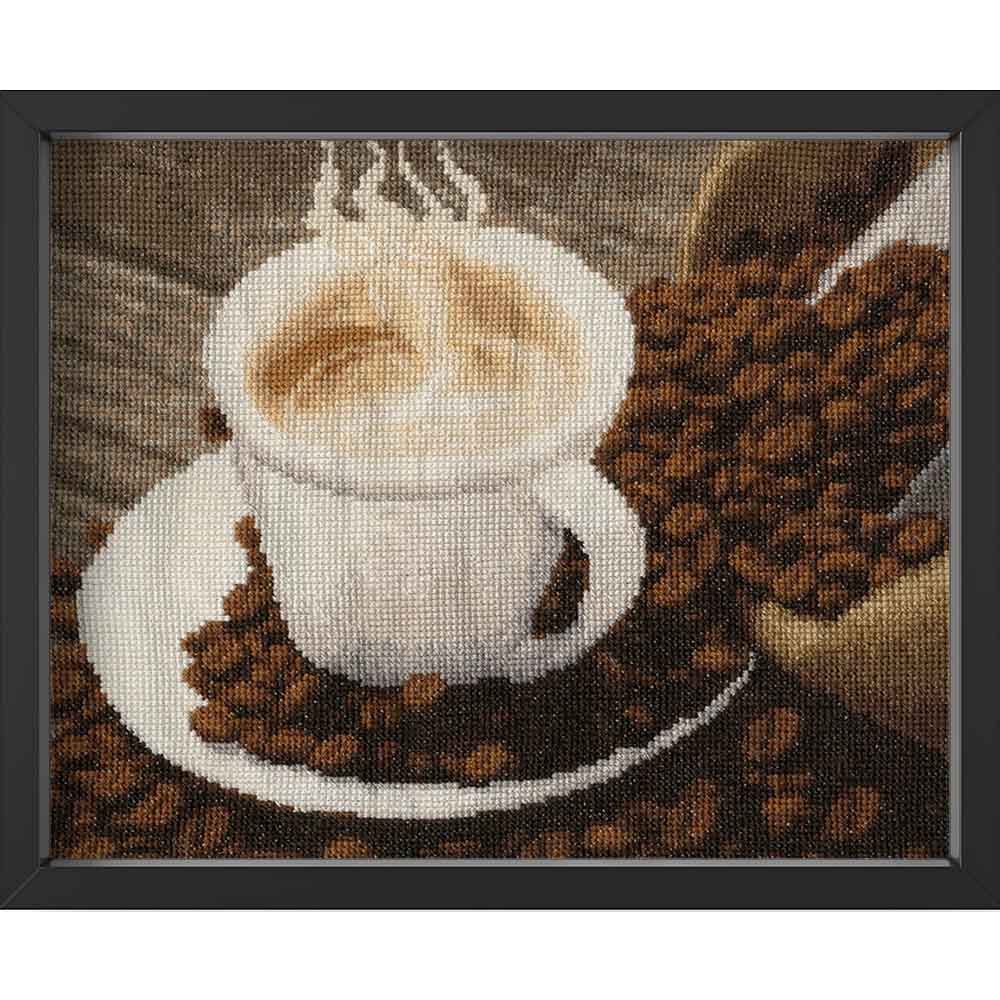 Kreuzstich - Aromatischer Kaffee | 20x25 cm - Diy - Fadenkunst