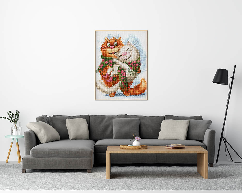 Kreuzstich - Mein Kätzchen | 15x15 cm - Diy - Fadenkunst