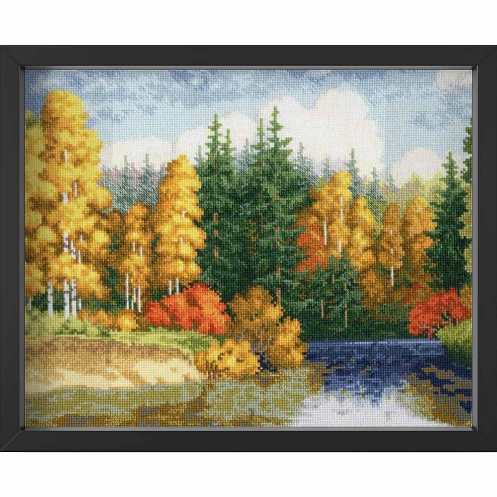 Kreuzstich - Goldener Herbst | 25x40 cm - Diy - Fadenkunst