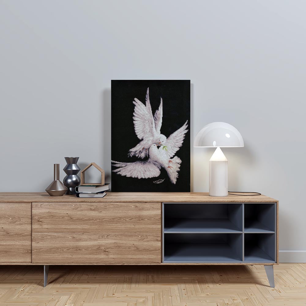 Kreuzstich - Meine Taube | 40x35 cm - Diy - Fadenkunst