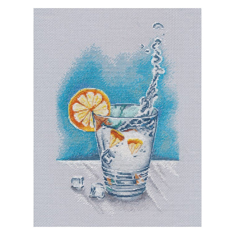 Kreuzstich -  | Erfrischung mit Orange - 15x24 cm