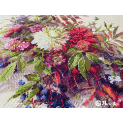 Kreuzstich - Herbst Blumen | 40x30 cm