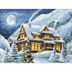 Diamond Painting - Haus im Schnee | 40x30 cm