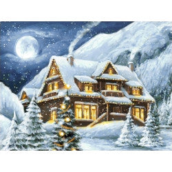 Diamond Painting - Haus im Schnee | 40x30 cm